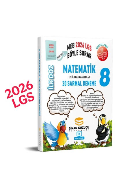 SİNAN KUZUCU 8.Sınıf MATEMATİK İLK DOZ SARMAL BRANŞ DENEMELERİ - 2026 - SİNAN KUZUCU YAYINLARI