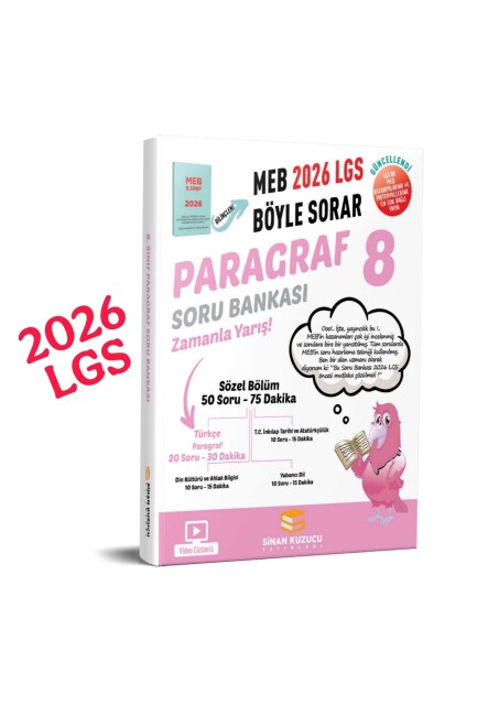 SİNAN KUZUCU 8.Sınıf PARAGRAF MEB BÖYLE SORAR SORU BANKASI - 2026 - SİNAN KUZUCU YAYINLARI