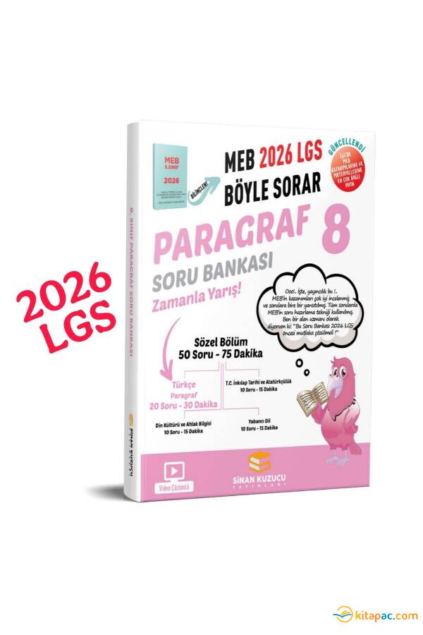 SİNAN KUZUCU 8.Sınıf PARAGRAF MEB BÖYLE SORAR SORU BANKASI - 2026 - 1