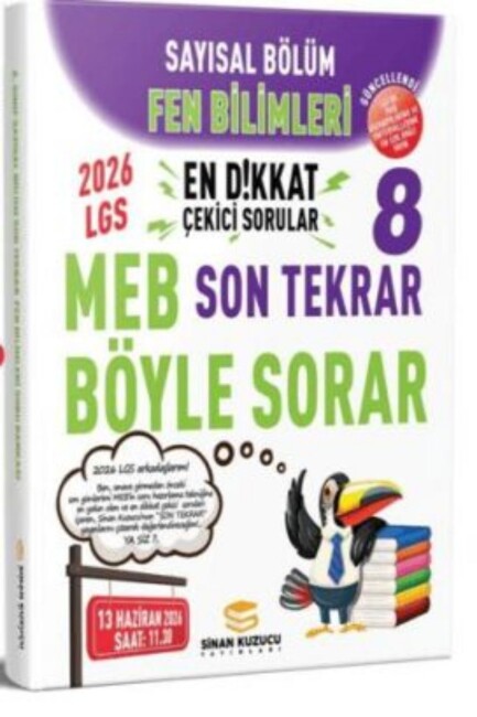 SİNAN KUZUCU 8.SINIF SAYISAL FEN BİLİMLERİ SON TEKRAR SORU BANKASI 2026 - SİNAN KUZUCU YAYINLARI