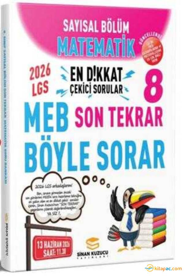 SİNAN KUZUCU 8.SINIF SAYISAL MATEMATİK SON TEKRAR SORU BANKASI 2026 - 1