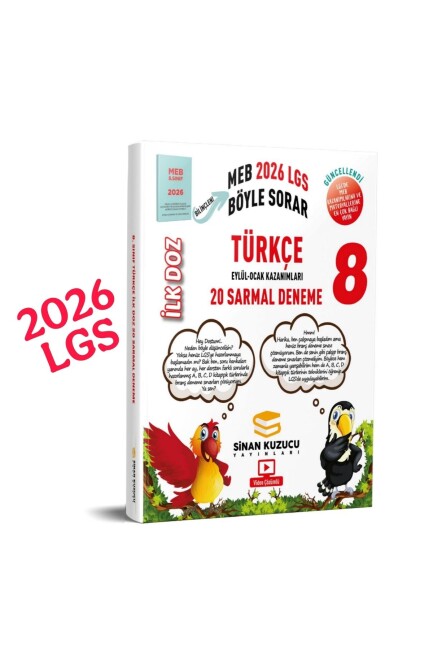 SİNAN KUZUCU 8.Sınıf TÜRKÇE İLK DOZ SARMAL BRANŞ DENEMELERİ - 2026 - SİNAN KUZUCU YAYINLARI