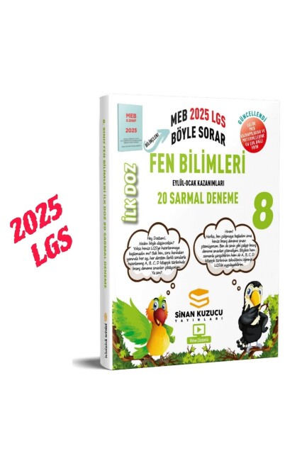 SİNAN KUZUCU İLK DOZ 8.Sınıf MEB BÖYLE SORAR FEN BİLİMLERİ 20 DENEME - SİNAN KUZUCU YAYINLARI