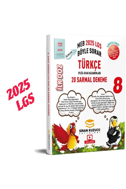 SİNAN KUZUCU İLK DOZ 8.Sınıf MEB BÖYLE SORAR TÜRKÇE 20 DENEME - SİNAN KUZUCU YAYINLARI