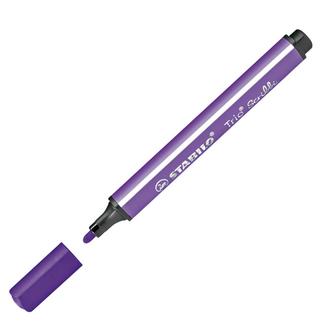 STABİLO Trio Scribbi YAYLI UÇLU KEÇELİ KALEM - Mor - STABILO