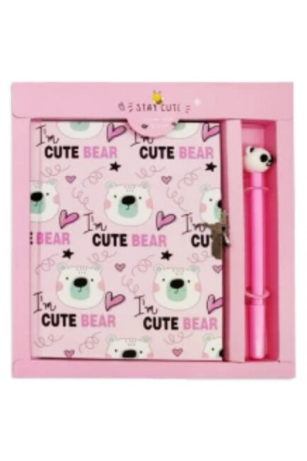 TAROS UNICK COLOR CUTE BEAR KALEMLİ KİLİTLİ HATIRA DEFTERİ - TAROS