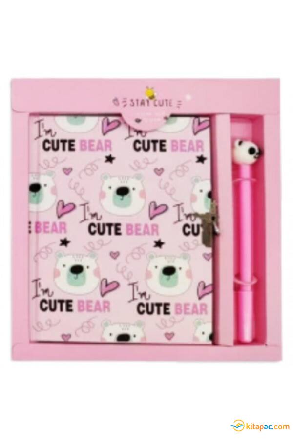 TAROS UNICK COLOR CUTE BEAR KALEMLİ KİLİTLİ HATIRA DEFTERİ - 1