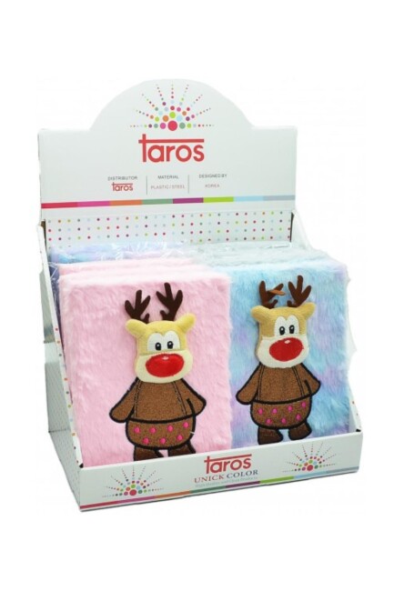 TAROS UNİCK COLOR GEYİK KAFALI PELUŞ HATIRA DEFTERİ - TAROS