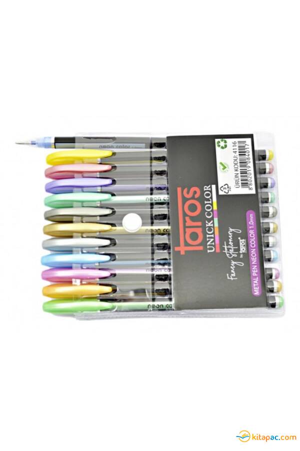 TAROS UNICK COLOR METALİZE JEL KALEM 12 li SET - 1