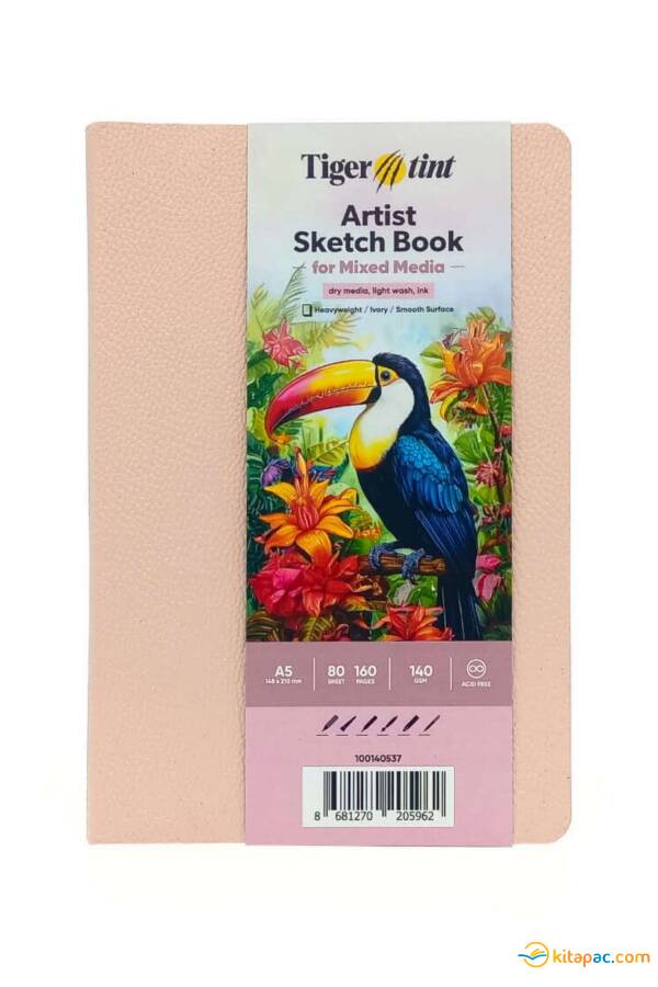 TİGERTİNT 80YP 140GR A5 SANATSAL SOFT KAPAK DEFTER PUDRA - 1