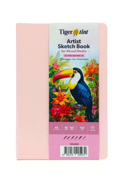 TİGERTİNT 80YP 140GR A5 SANATSAL SOFT KAPAK DEFTER ŞEKER PEMBE - GÜVEN SANAT