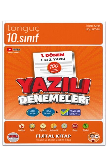TONGUÇ 10.Sınıf YAZILI DENEMELERİ 1. DÖNEM 1.ve 2.YAZILI - TONGUÇ YAYINLARI