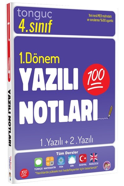 TONGUÇ 4.Sınıf YAZILI NOTLARI 1. DÖNEM 1 VE 2.YAZILI - TONGUÇ YAYINLARI