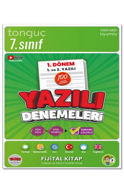 TONGUÇ 7.Sınıf YAZILI DENEMELERİ 1. DÖNEM 1.ve 2.YAZILI - TONGUÇ YAYINLARI