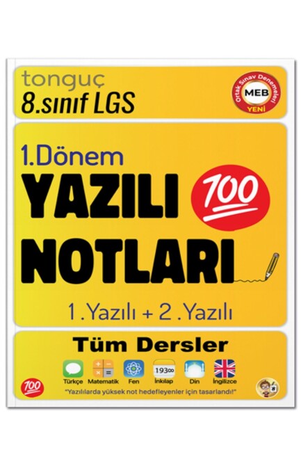 TONGUÇ 8.Sınıf YAZILI NOTLARI 1. DÖNEM 1. ve 2. YAZILI - TONGUÇ YAYINLARI