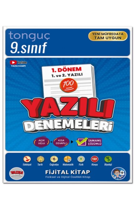 TONGUÇ 9.Sınıf YAZILI DENEMELERİ 1. DÖNEM 1.ve 2.YAZILI - TONGUÇ YAYINLARI