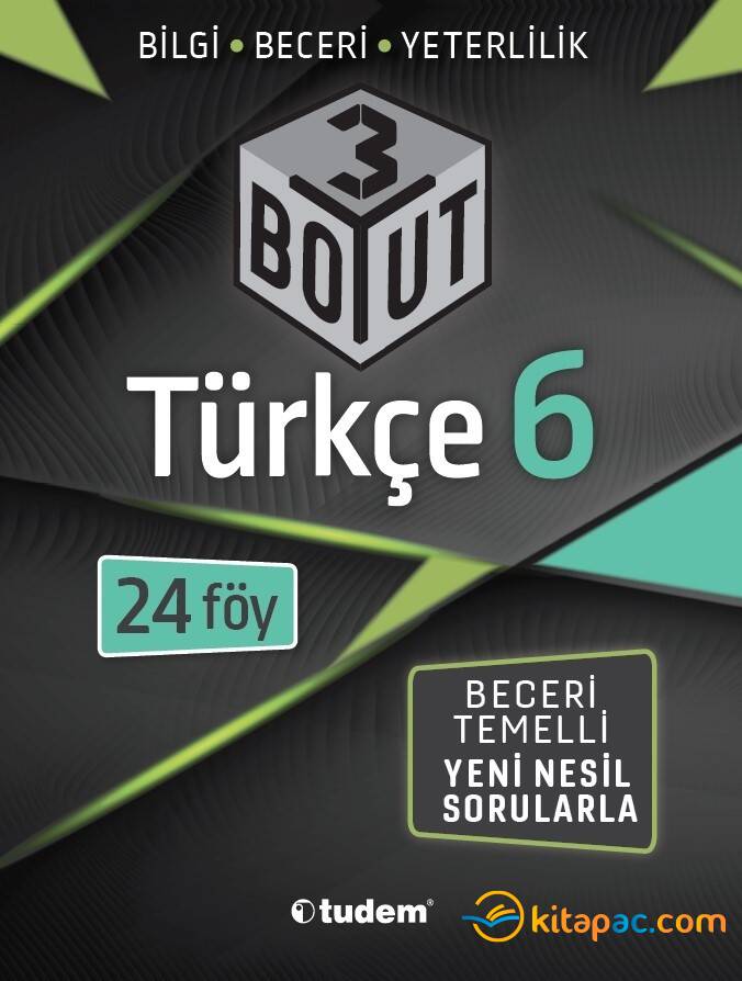 TUDEM 6.Sınıf TÜRKÇE 3 BOYUTLU 24 Föy Konu Anlatımlı Soru Bankası - 1