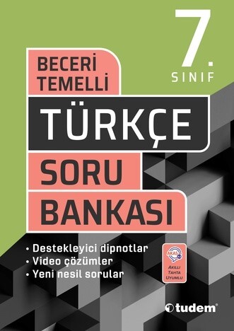 TUDEM 7.Sınıf TÜRKÇE Beceri Temelli Soru Bankası - TUDEM EĞİTİM YAYINLARI