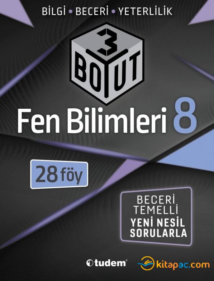 TUDEM 8.Sınıf 3 BOYUT FEN BİLİMLERİ Bilgi Beceri Yeterlilik Soru Bankası - 1