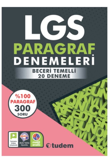 TUDEM 8.Sınıf LGS PARAGRAF DENEMELERİ Beceri Temelli 20 Deneme - TUDEM EĞİTİM YAYINLARI
