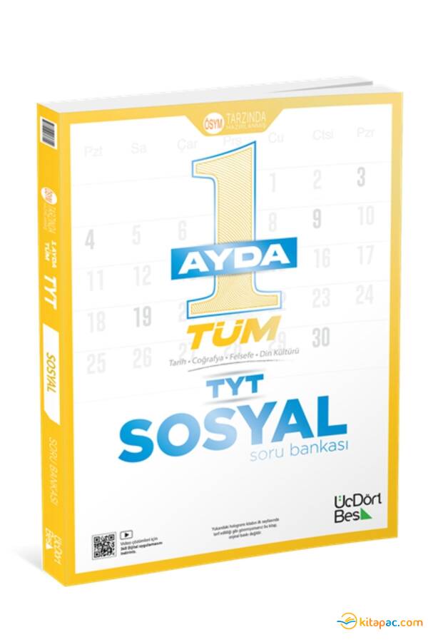ÜÇDÖRTBEŞ 1 AYDA TÜM TYT SOSYAL Soru Bankası - 1