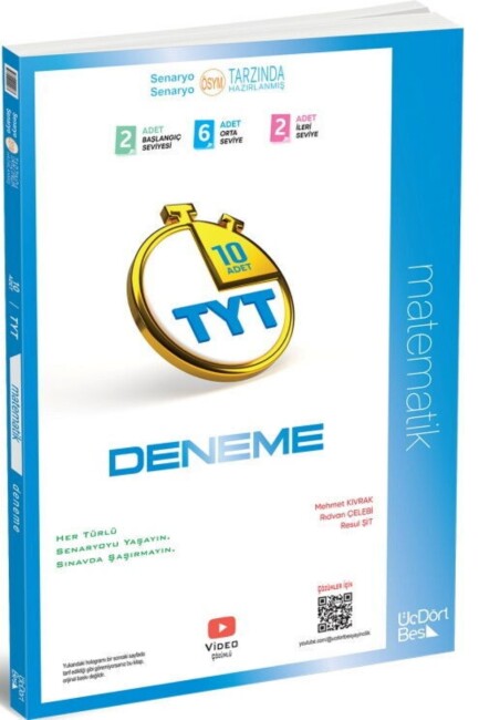 ÜÇDÖRTBEŞ TYT 10 LU MATEMATİK DENEME - ÜÇDÖRTBEŞ YAYINLARI