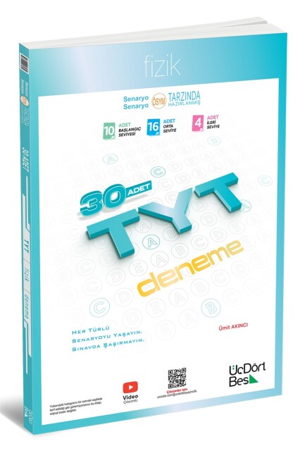 ÜÇDÖRTBEŞ TYT 30 LU FİZİK DENEME - ÜÇDÖRTBEŞ YAYINLARI