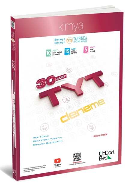 ÜÇDÖRTBEŞ TYT 30 LU KİMYA DENEME - ÜÇDÖRTBEŞ YAYINLARI