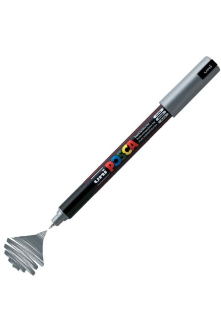 UNİ POSCA PC-1MR 0,7 SU BAZLI POSTER MARKÖR - Gümüş - POSCA