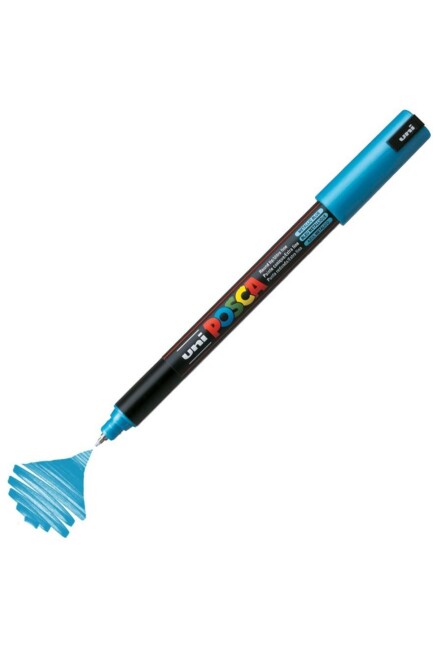 UNİ POSCA PC-1MR 0,7 SU BAZLI POSTER MARKÖR - Metalik Mavi - POSCA