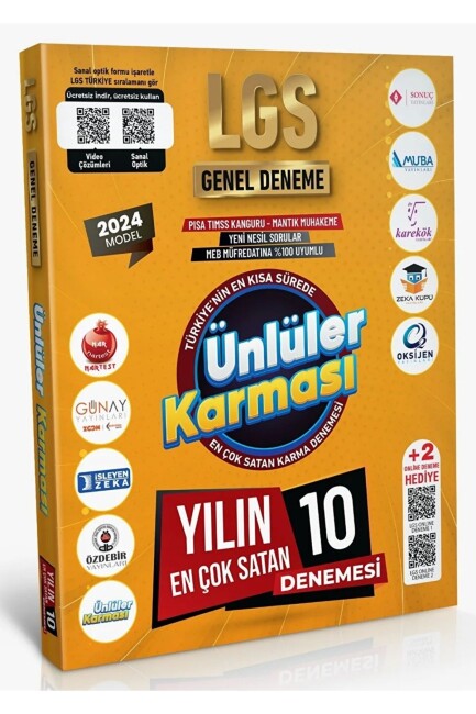 ÜNLÜLER KARMASI 8.Sınıf LGS 10 YAYIN 10+2 DENEME - ÜNLÜLER KARMASI
