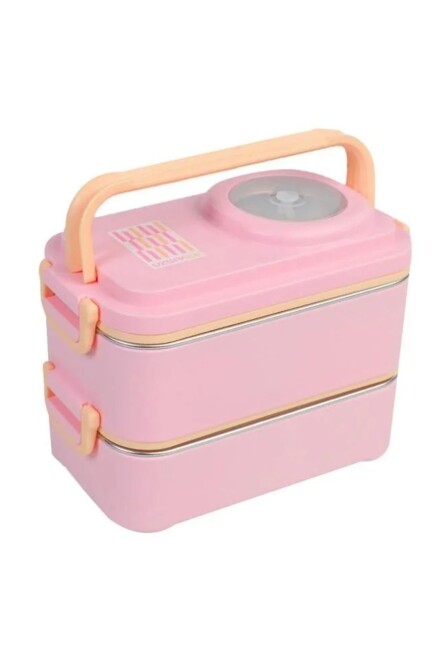 VAGON LİFE 1200 ML BESLENME KUTUSU PASLANMAZ ÇELİK 2'Lİ PEMBE 8023 - VAGON LİFE
