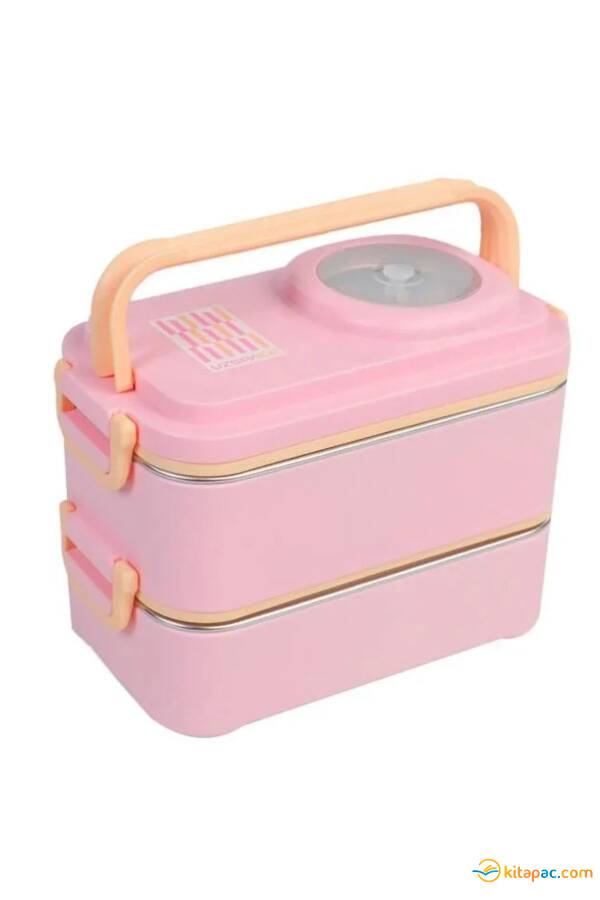 VAGON LİFE 1200 ML BESLENME KUTUSU PASLANMAZ ÇELİK 2'Lİ PEMBE 8023 - 1