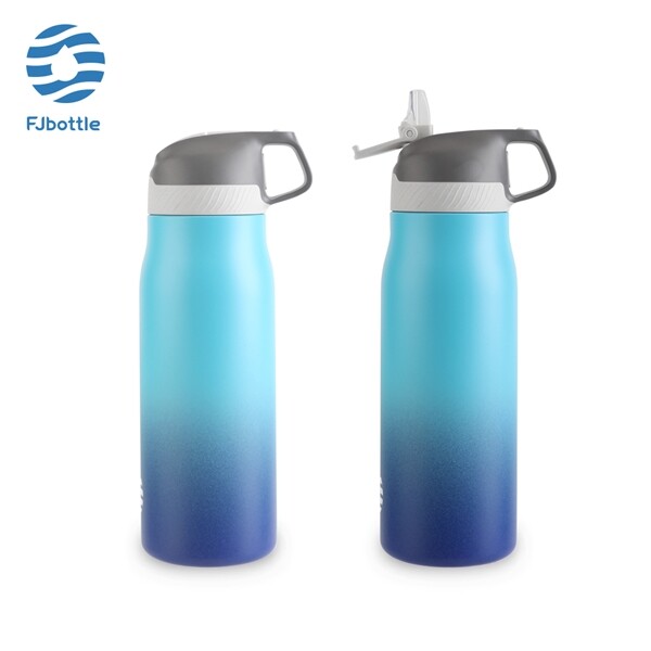 VAGON LİFE FEIJIAN GRADYAN PASLANMZ ÇELİK Pipetli MATARA 710 ml Turkuaz - FEIJIAN