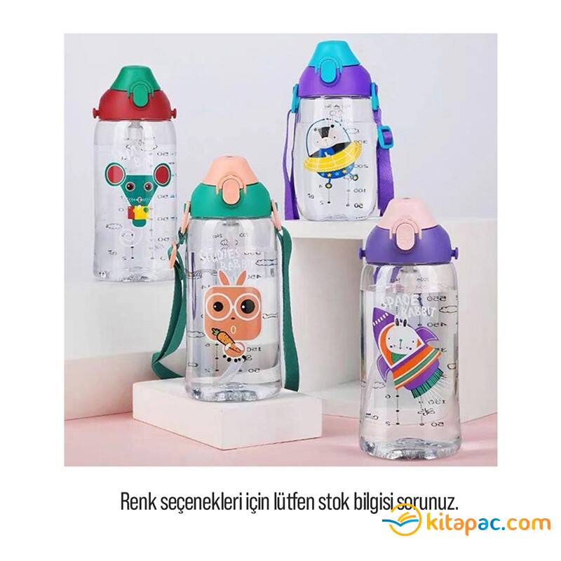 VAGON LİFE UZSPACE TRITAN Pipetli Kılıflı SULUK MATARA 480 ml Mor - Mavi - 1