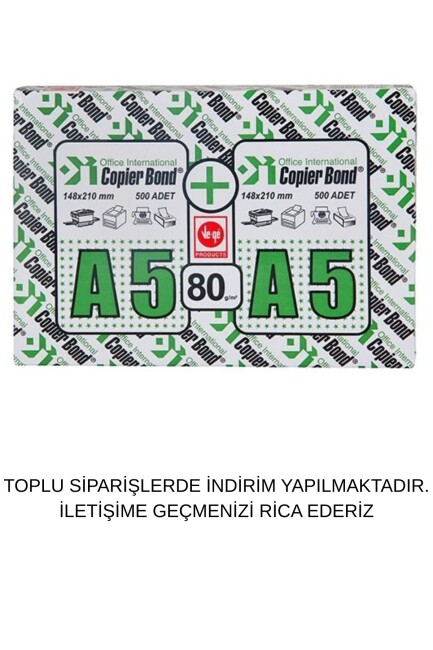 VE-GE COPİER BOND A5 1000 li FOTOKOPİ KAĞIDI - VE-GE