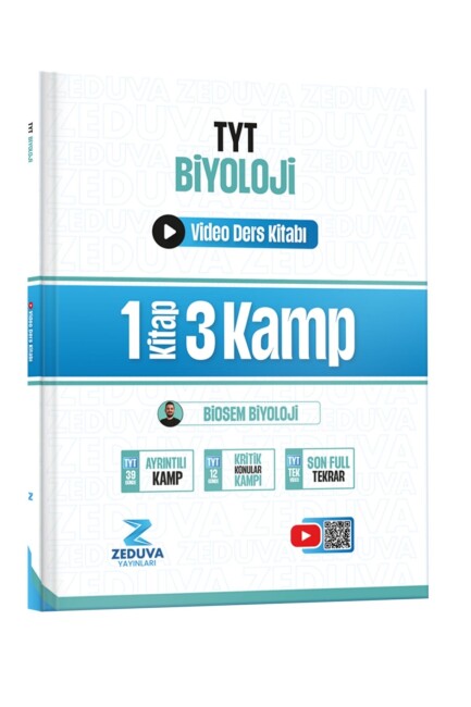 ZEDUVA BİOSEM TYT BİYOLOJİ 1KİTAP 3 KAMP VİDEO DERS KİTABI - ZEDUVA YAYINLARI